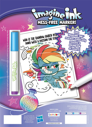 My Little Pony Imagine Ink Coloring Book with Magic Ink Marker, 16 Pages, Small, Multicolor, Model 51403
