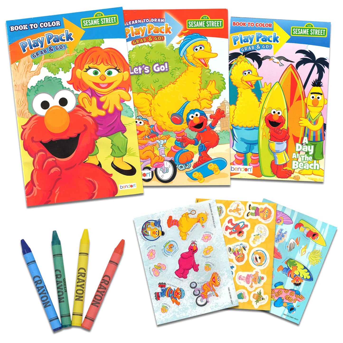 Set Of 15 Kids Play Packs Bundle ~ Fun Party Favors Coloring Book Crayons Stickers Loot Bags (Sesame Street)