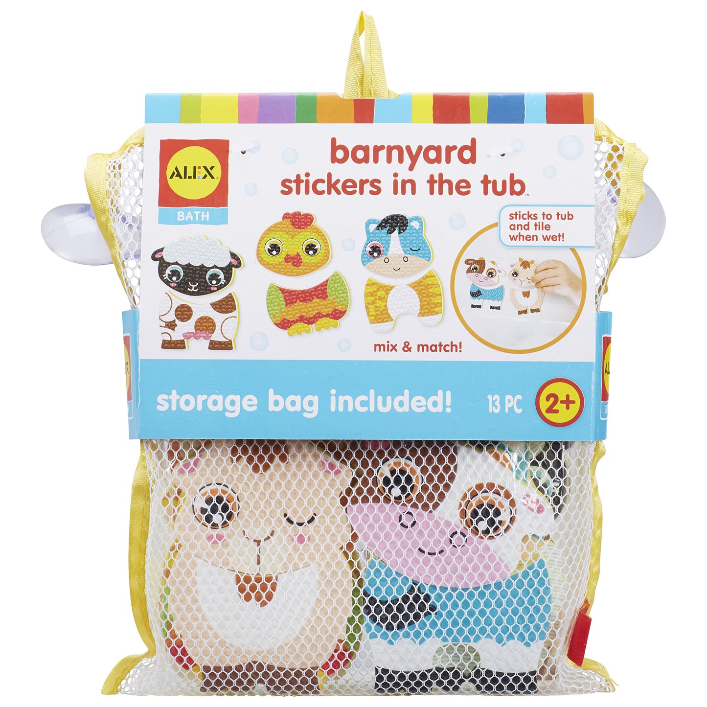 Alex 200103-1 Bath Barnyard Stickers In The Tub, Multicolor Kids Bath Activity