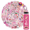 102 Pcs Preppy Stickers,Pink Stickers Supplies Pink Party Suitable For Unique Designed Vinyl Waterproof Stickers For Hydroflask
