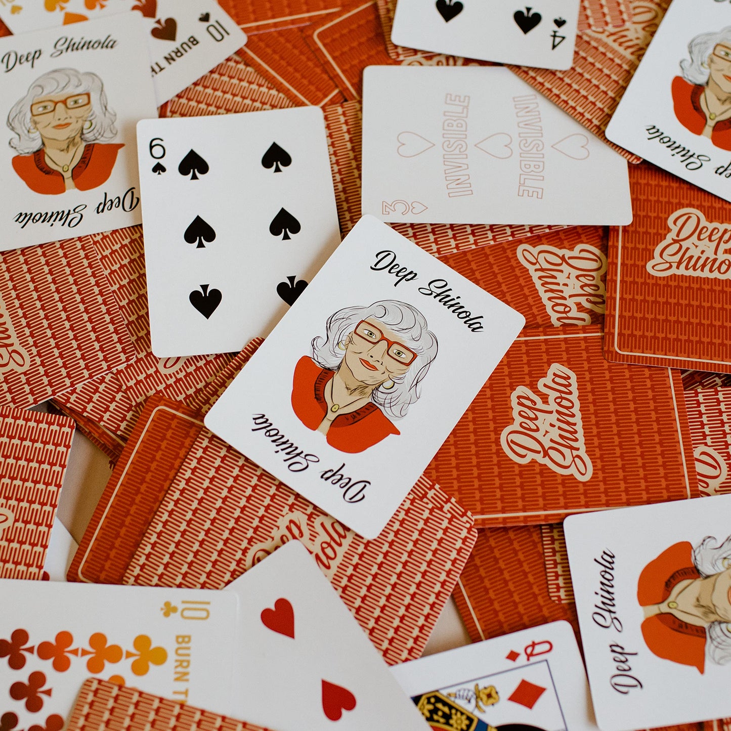 SolidRoots Ma's Deep Shinola Card Game - Red Paper Playing Cards, Model 00045