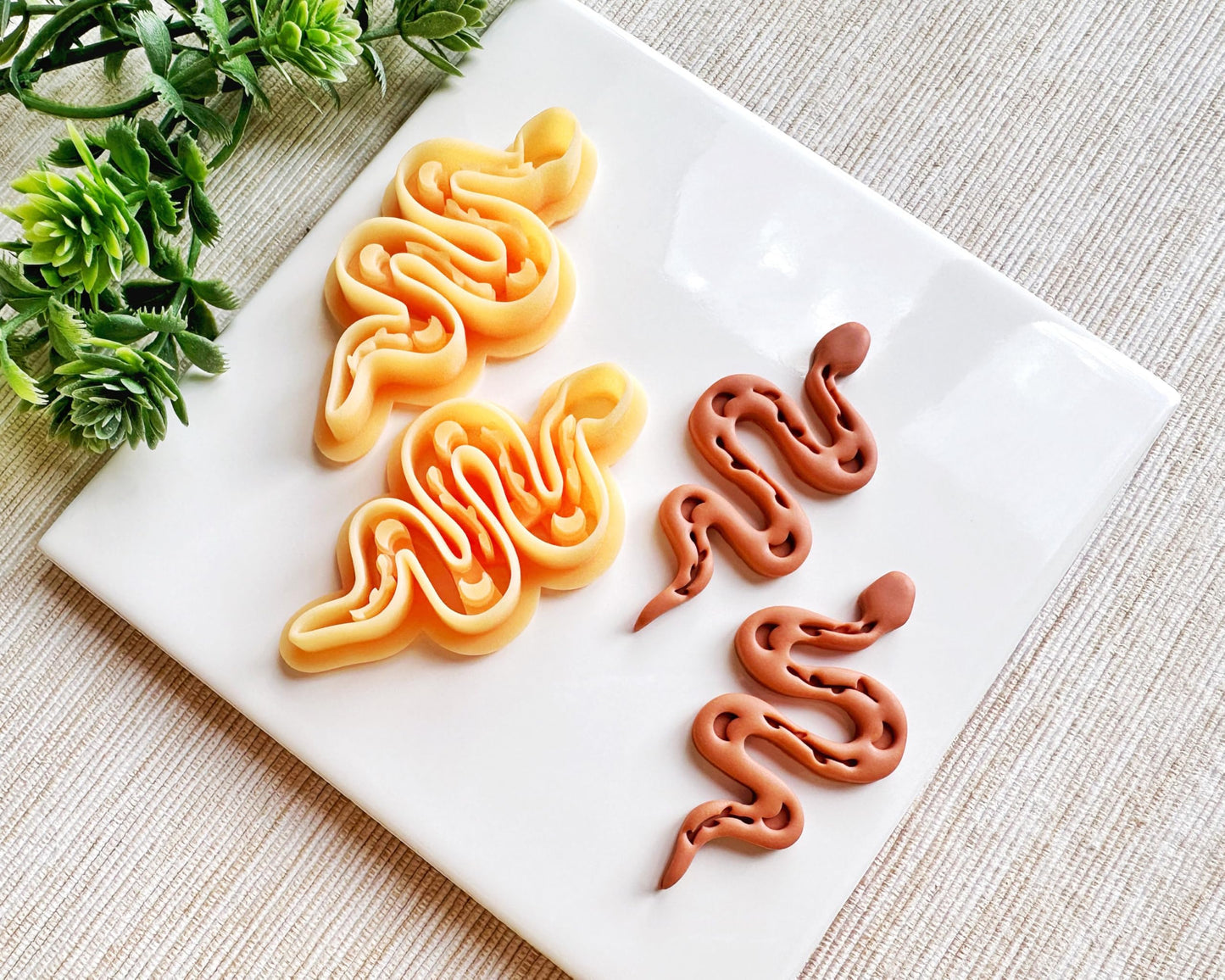 3D Origins, Floral Moon Snake Mystical Clay Cutter, Embossing Mystical Polymer Clay Cutter, Detailed Embossing Witchy Cutter For