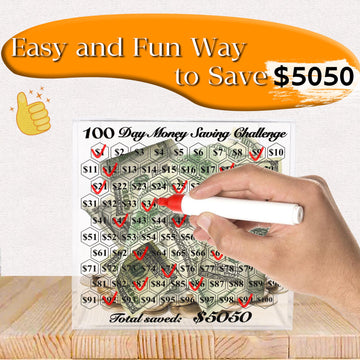 Linglingo Piggy Bank For Adults, Unbreakable Piggy Bank, Clear Acrylic Money Box, 100 Day Money Saving Challenge Box For Cash Coin, Must Break To Open, Easy And Fun Way To Save $5,050