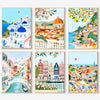 cupmod Paint by Number Kits for Adults, 6 Packs Cityscape DIY Acrylic on Canvas, MT11587-MT11592, Home Decor
