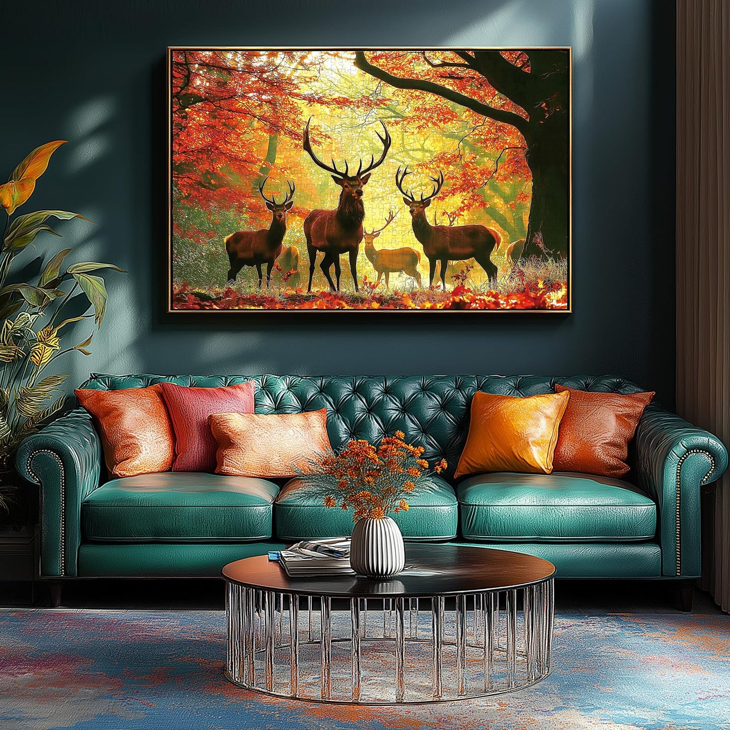 Miniwan 1000 Piece Jigsaw Puzzle For Adults, Impossible Hard Difficult Challenging Puzzles For Adults, Autumn Elk Nature Landsca