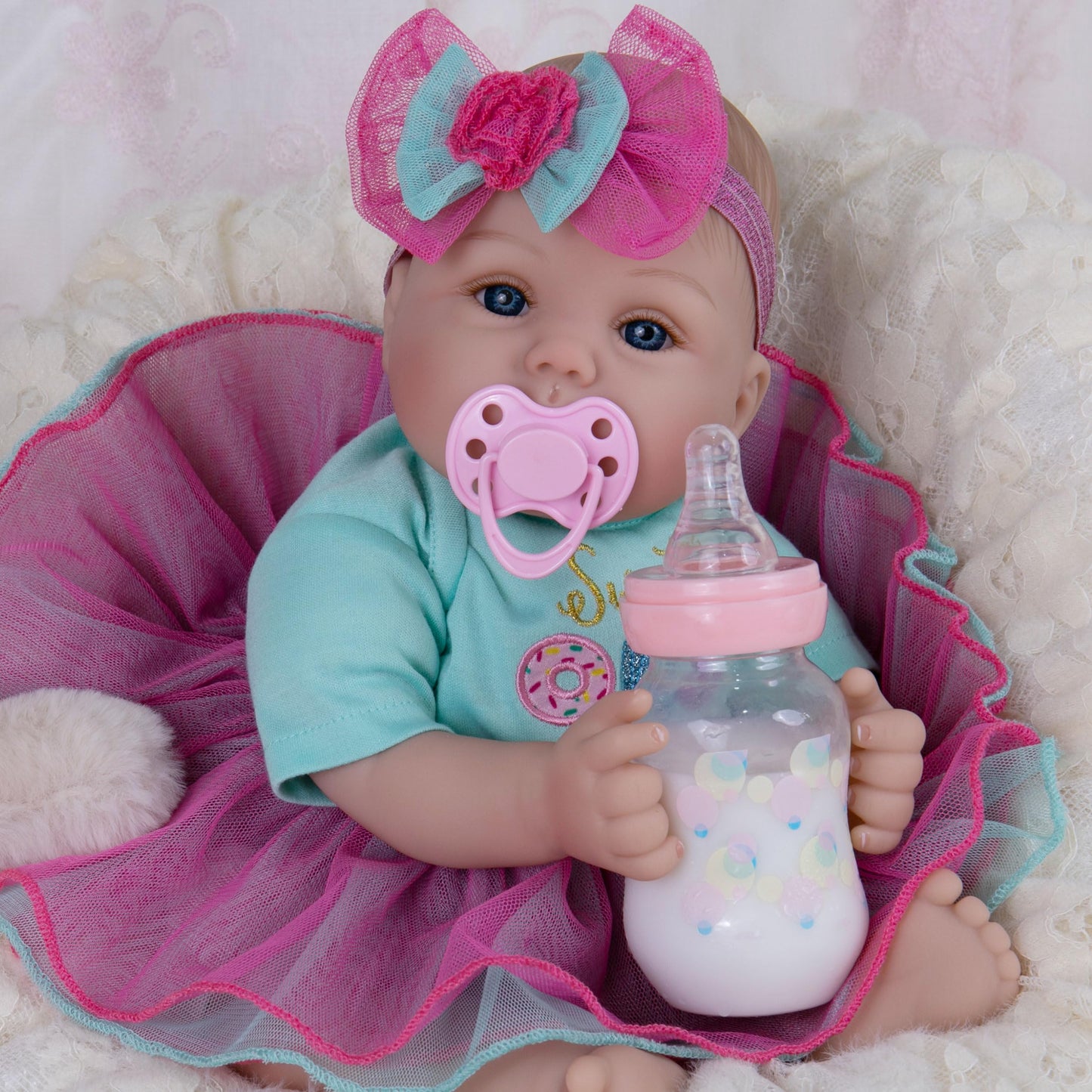 Milidool Lifelike Reborn Baby Dolls - 18 Inch Realistic Newborn Baby Dolls Girl, Real Life Baby Dolls With Soft Weighted Body, R
