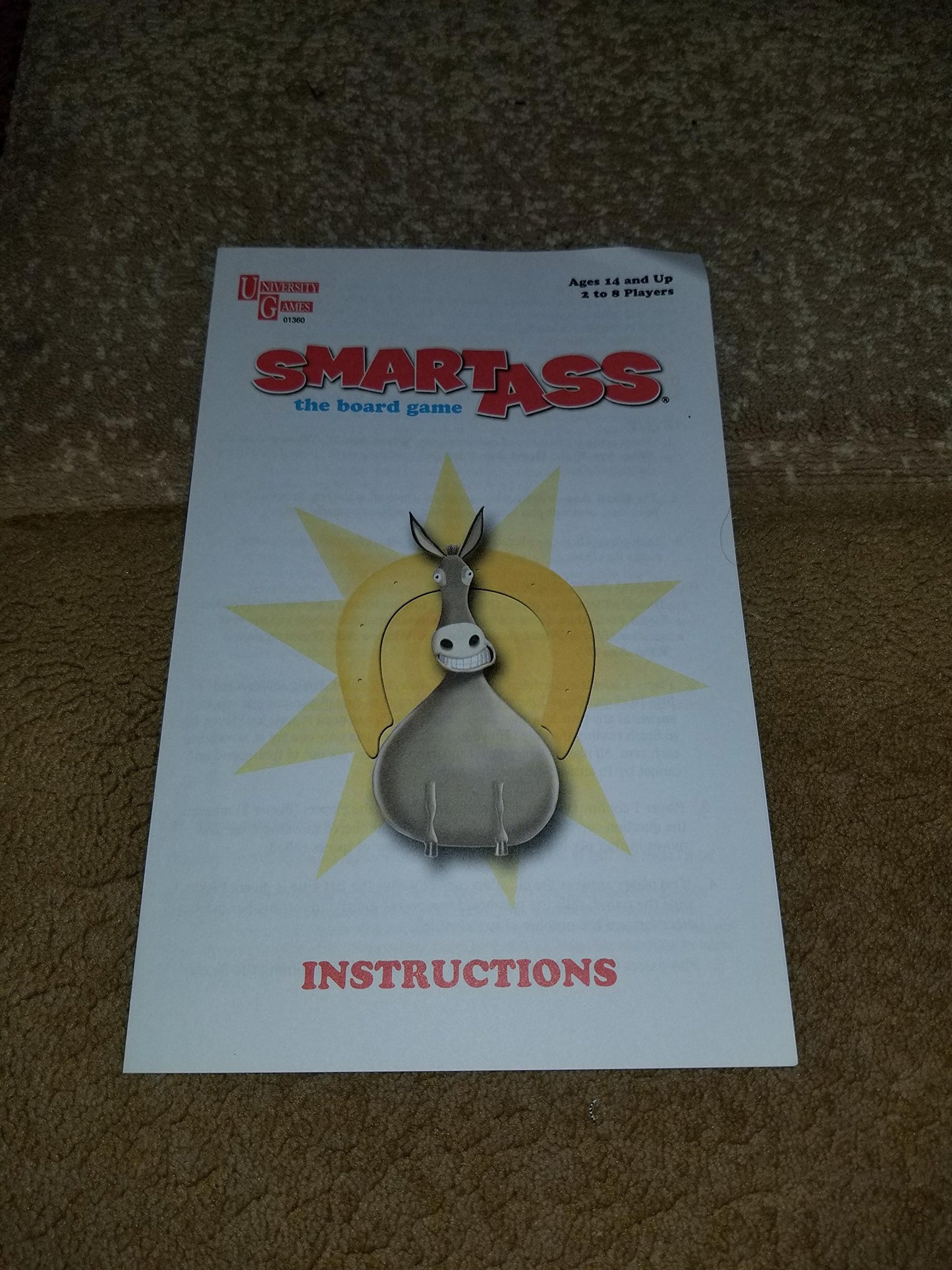 University Games Smart Ass Trivia Board Game For 2 Or More Players, Ages 12 And Up