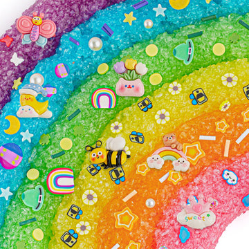 Okaybee 6 Pack Snow Fizz Crunchy Slime Kit, Rainbow Slime For Kids, With Slime Charms & Add-Ins, Slime Party Favors Sensory Toys