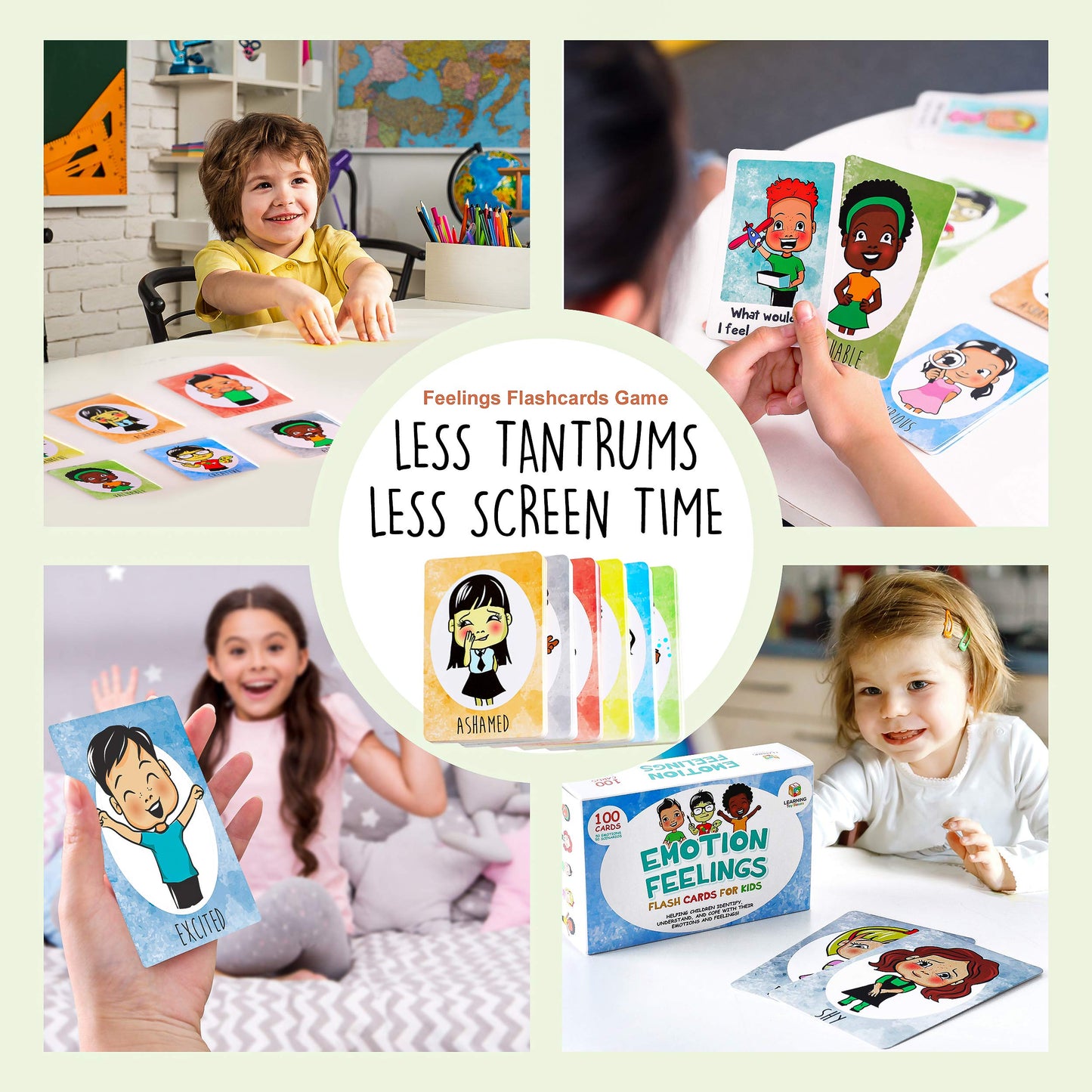 Emotion Cards For Kids (100 Cards) Feelings Emotions Cards For Autism, Aba Therapy, Social Emotional Learning And Development -
