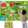 Watinc Farm Animals Felt Story Board Set 3.5Ft 38Pcs Preschool Farmhouse Themed Storytelling Flannel Barnyard Domestic Livestock