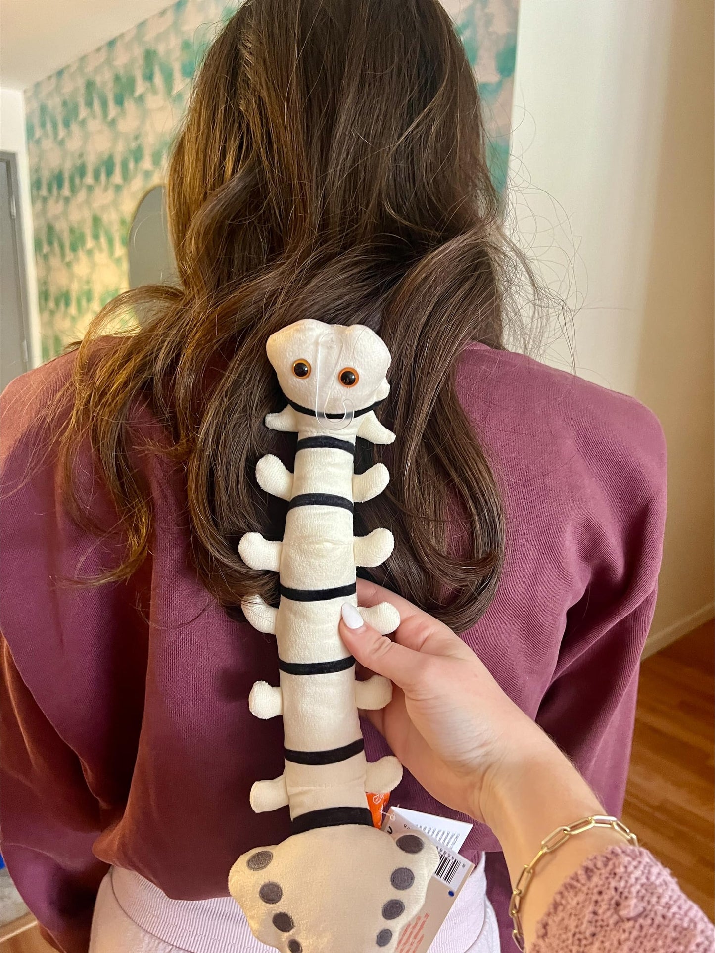 GIANTmicrobes Spine Plush - Funny Back Surgery Recovery Gift, Neurology & Chiropractor Model, White Spine Surgeon Toy