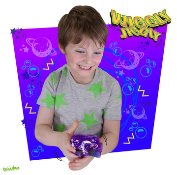 Wiggly Jiggly - Space from Deluxebase. Large Super Squishy Water Snake Fidget Toy with Space Figures. Great Sensory Toy for Auti