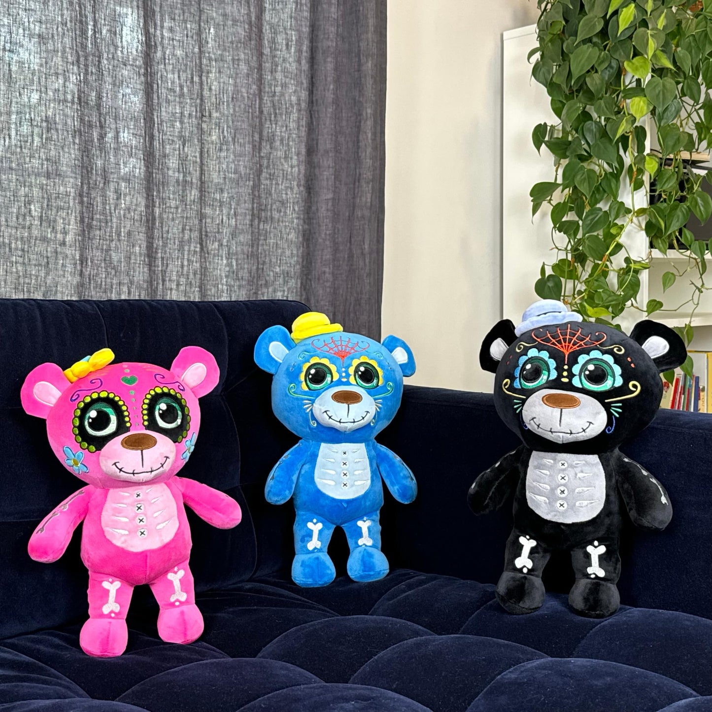 Fluffaroo Sugar Skull Teddy Bear (Mirage Black)