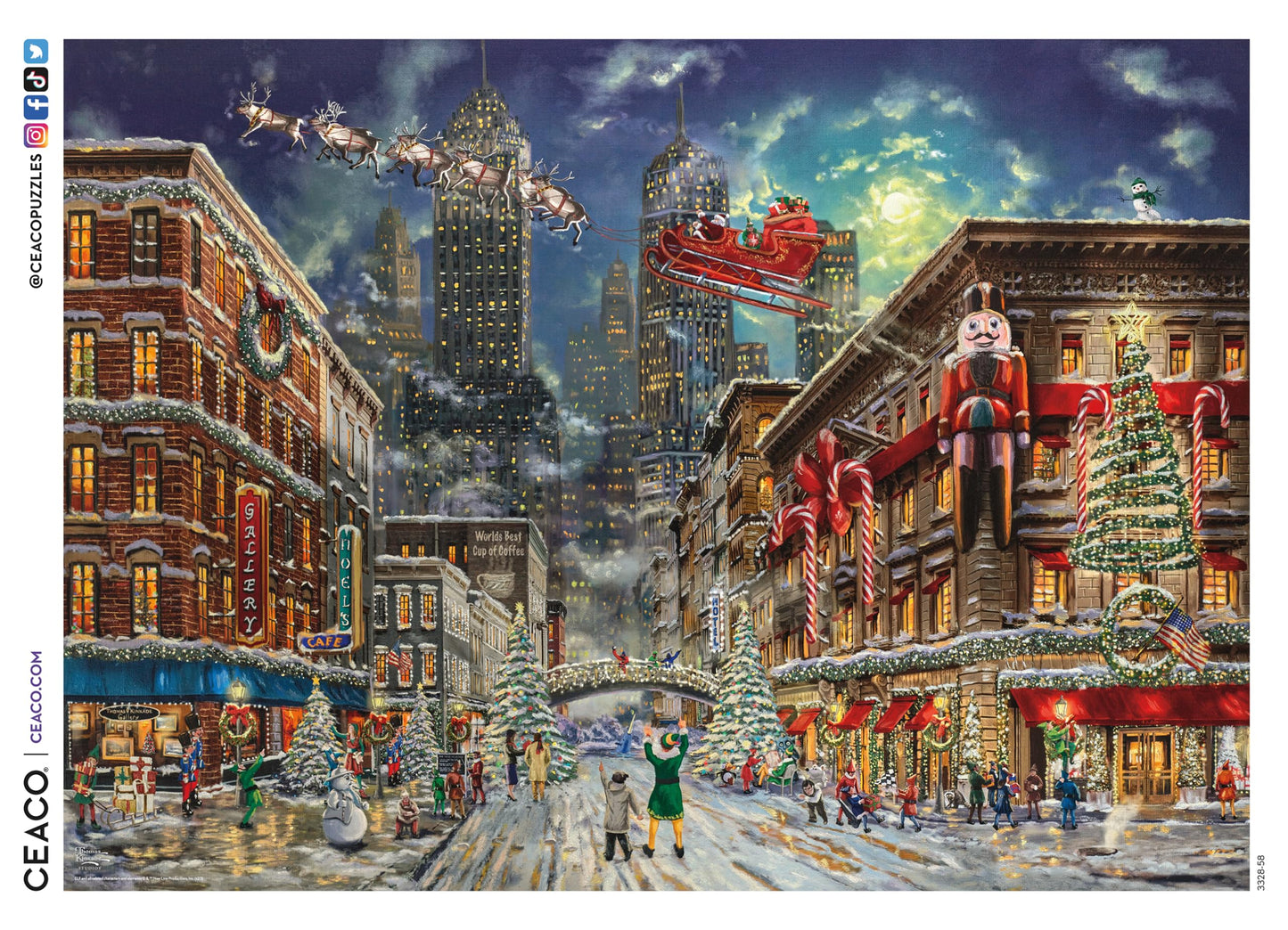 Ceaco - Thomas Kinkade Christmas - Elf - 1000 Piece Jigsaw Puzzle, 8' L X 8' W