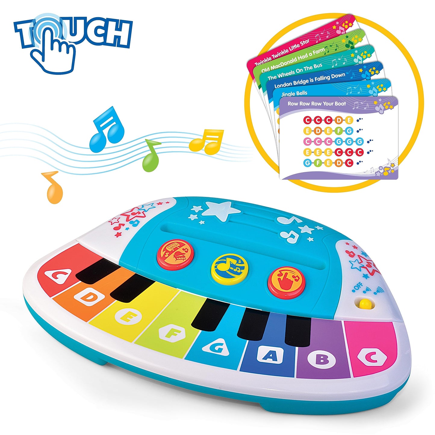Hap-P-Kid Magic Touch Baby Piano, Toddler Music Toy, Infant Touch Sensor Musical Instrument, Switch Between Xylophone, Kids Play