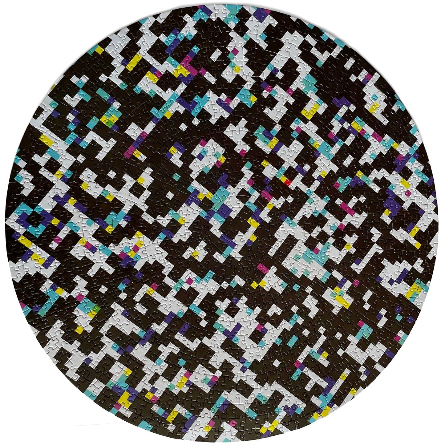 Jigsaw Puzzles For Adults 1000 Pieces Hard Puzzles For Adults And Kids - Round Colorful Rainbow Unique Puzzles For Adults - Difficult Near Impossible Puzzles Fun Pixel Glitch By Spyglass Puzzles