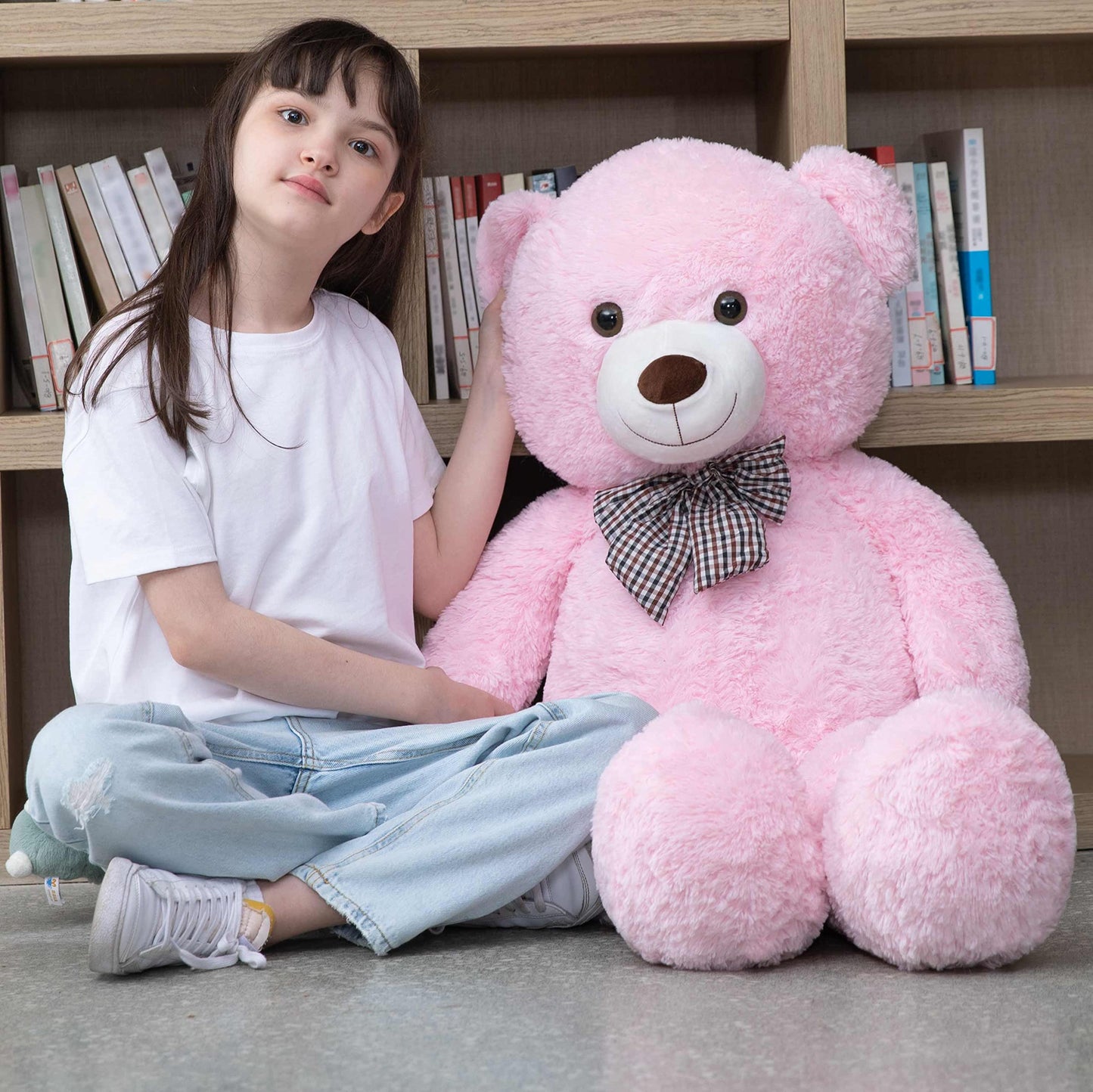 Morismos Giant Teddy Bear Stuffed Animals, Big Teddy Bear Plush, Pink Large Bear For Girlfriend Girls Gifts On Christmas Valentine'S Day Birthday, 39 Inch