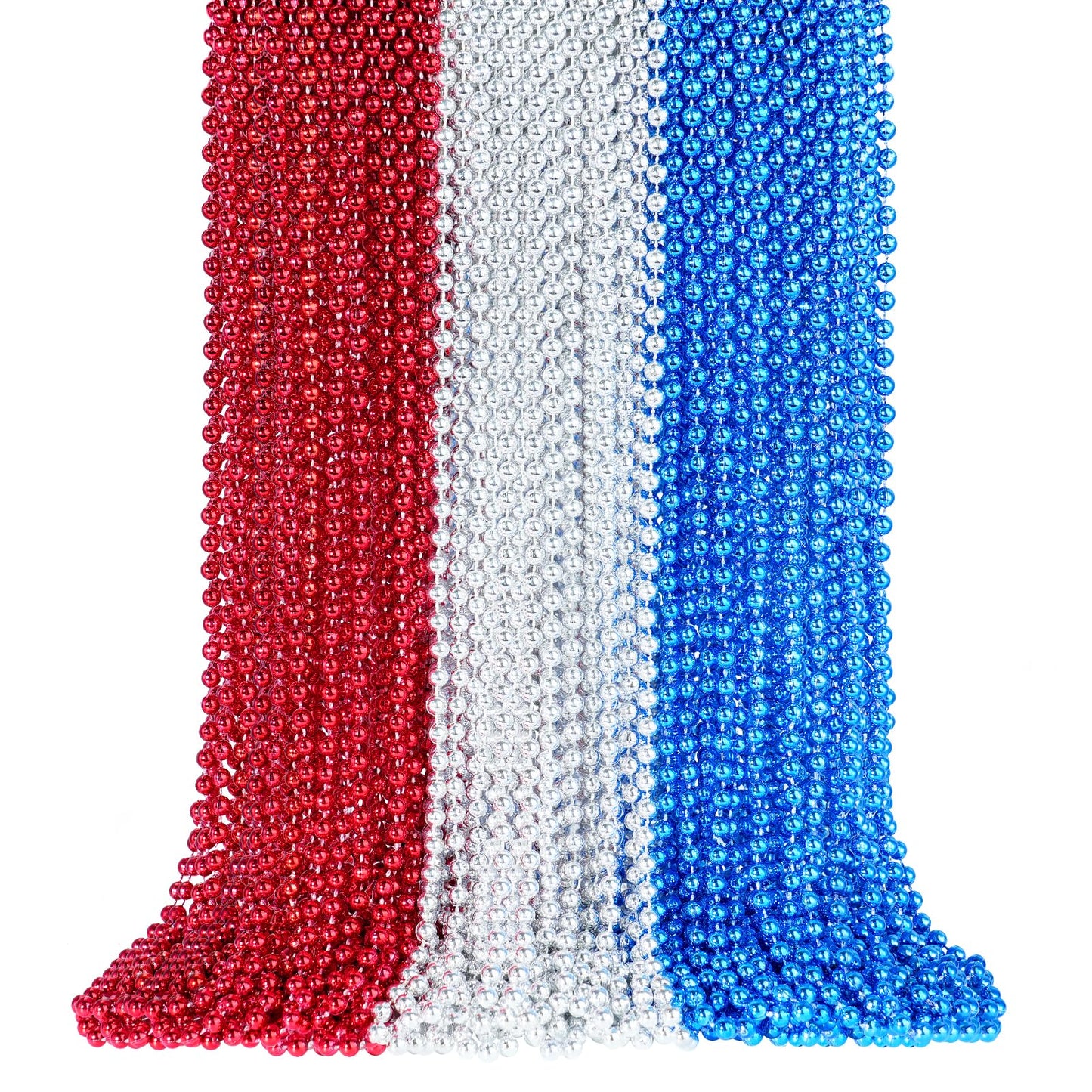 YAXINRUI 72 PCS 4th of July Necklace Patriotic Beads Necklaces, 4th of july Accessories 33 Inch Independence Day Patriotic Beads