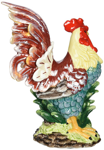 Appletree Design A Day In The Country Rooster Figurine, 11-Inch Tall