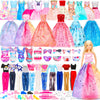 93 Pcs Doll Clothes And Accessories With Doll, Wedding Gown Dresses, Tops And Pants, Fashion Dresses, Swimming Suits, Shoe, Hangers,Doll Dress Up Toys For Girls In Gifts Package