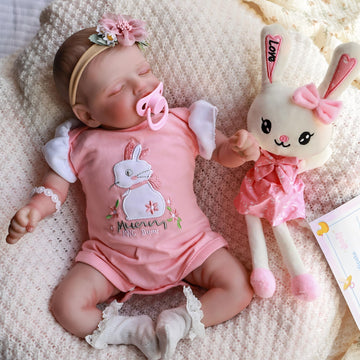 Pinky Lifelike Reborn Baby Dolls 20 Inch Real Sleeping Baby Realistic Newborn Baby Dolls Adorable Real Life Baby Doll Kids Toy F