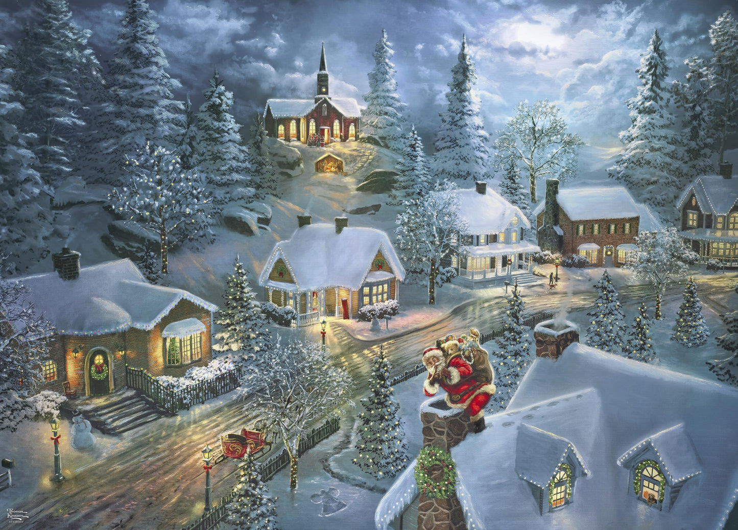 Ceaco - Thomas Kinkade - Holiday - Santa'S Silent Night - 1000 Piece Jigsaw Puzzle