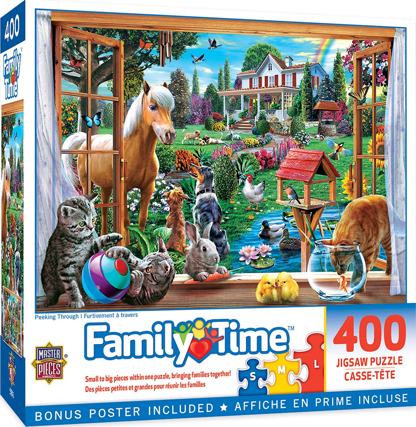 Masterpieces 400 Piece Jigsaw Puzzle For Adults, Family, Or Kids - Peeking Through - 18X24