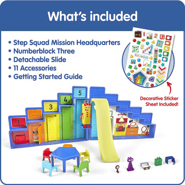 hand2mind Numberblocks Step Squad Mission Headquarters Playset - Colorful Toddler Action Figures & Math Toys for Kids 3-5, Birthday Gifts