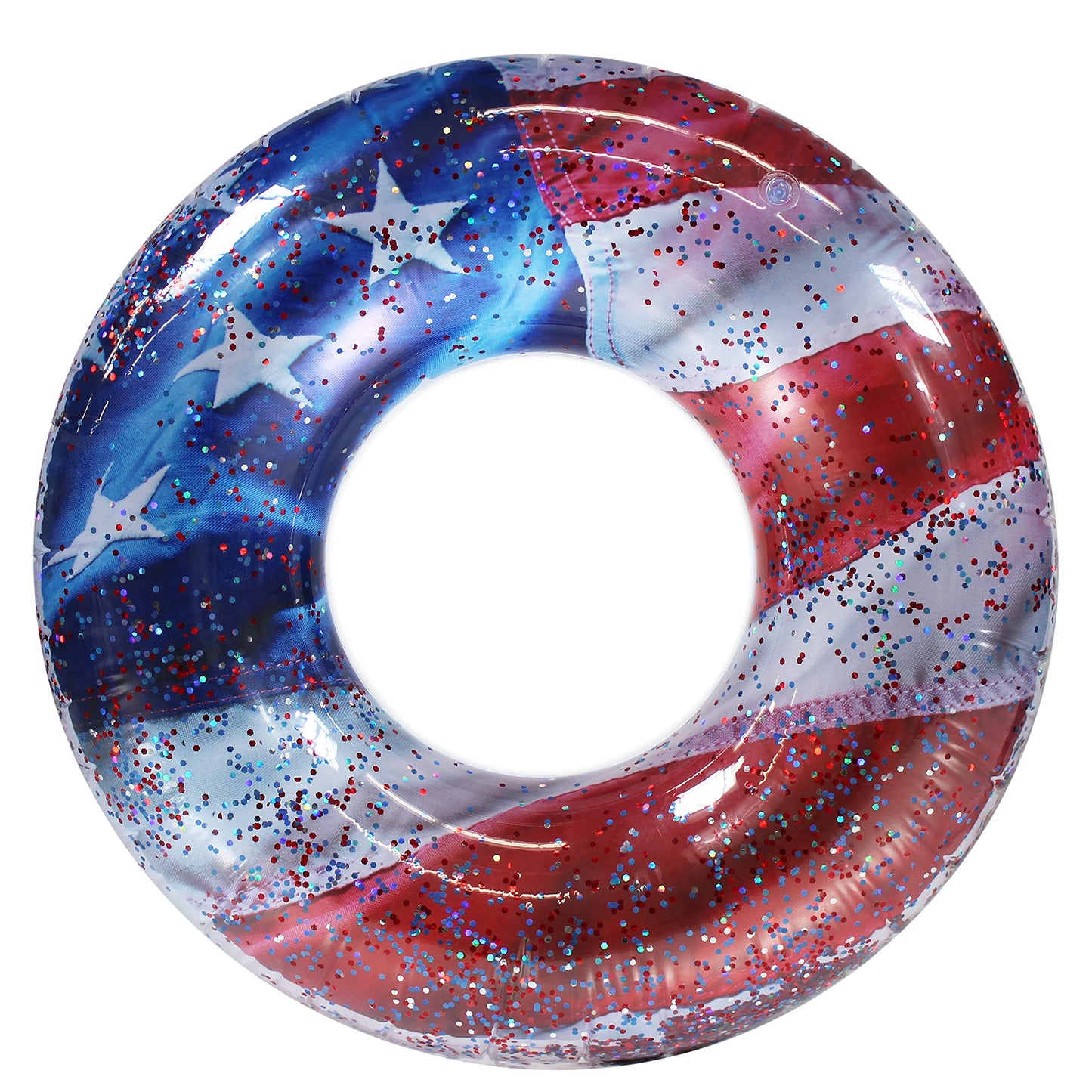 Stars And Stripes Pool Rafts (Jumbo Pool Tube, 48'', Stars & Stripes Inflatable Glitter Filled Swim Ring)
