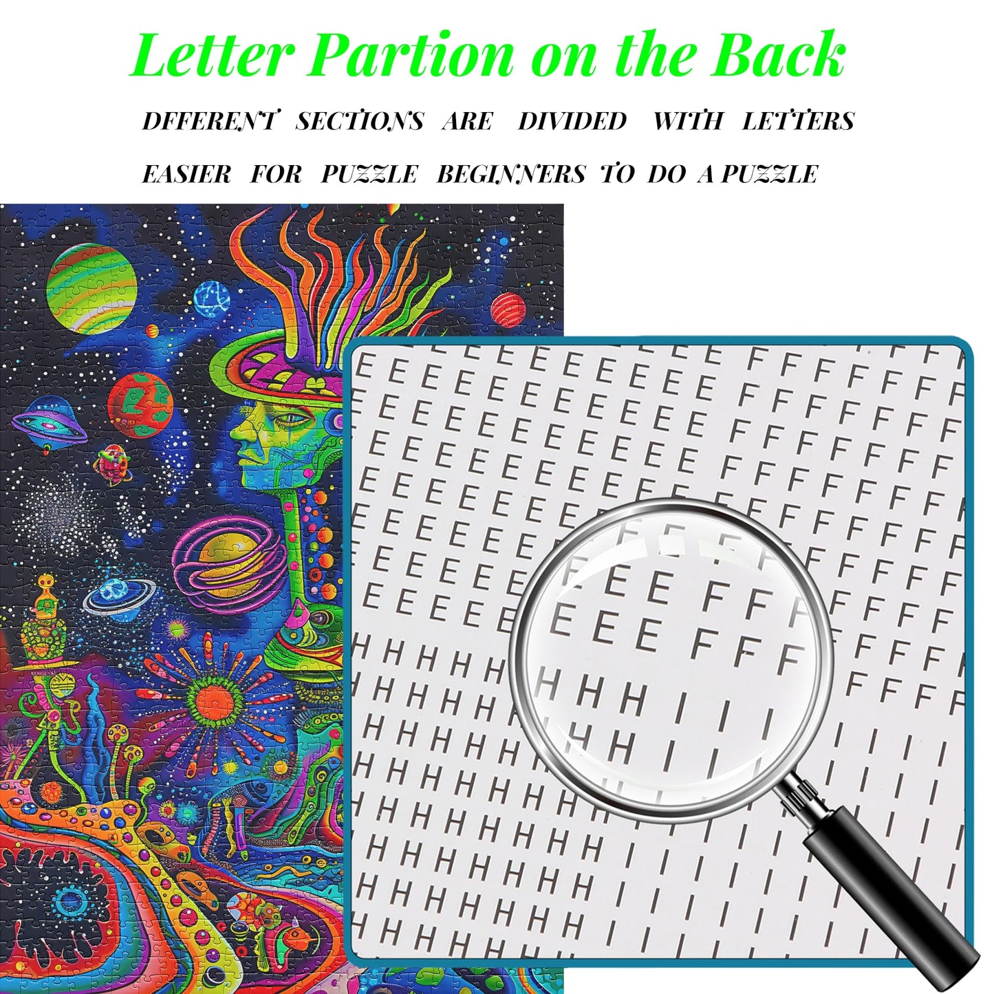 Bgraamiens Puzzle-Alien Land-1000 Pieces Rectangle Puzzle Fun Alien Theme Graffiti Colorful Jigsaw Puzzle For Adults And Kids(Alien Land)