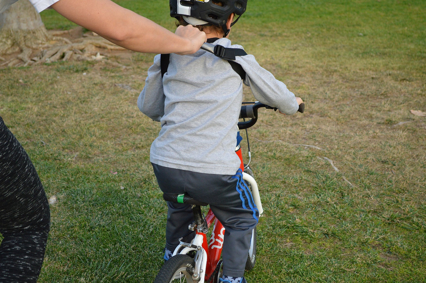 Outdoorsy Supplies Kids First Ride Harness - Red Pedal & Balance Bike Trainer, No Training Wheels