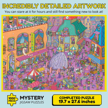 Odd Pieces Mystery Jigsaw Puzzle - Series 2 Shutterbug Mystery Puzzle With Storytelling Comics, Treasure Hunt Clues, Secret Ending-1000 Piece Puzzle For Adults & Kids –Frameable Magic Puzzle Art