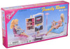 Gloria Doll House Furniture, Family Room, Tv, Couch, Ottoman