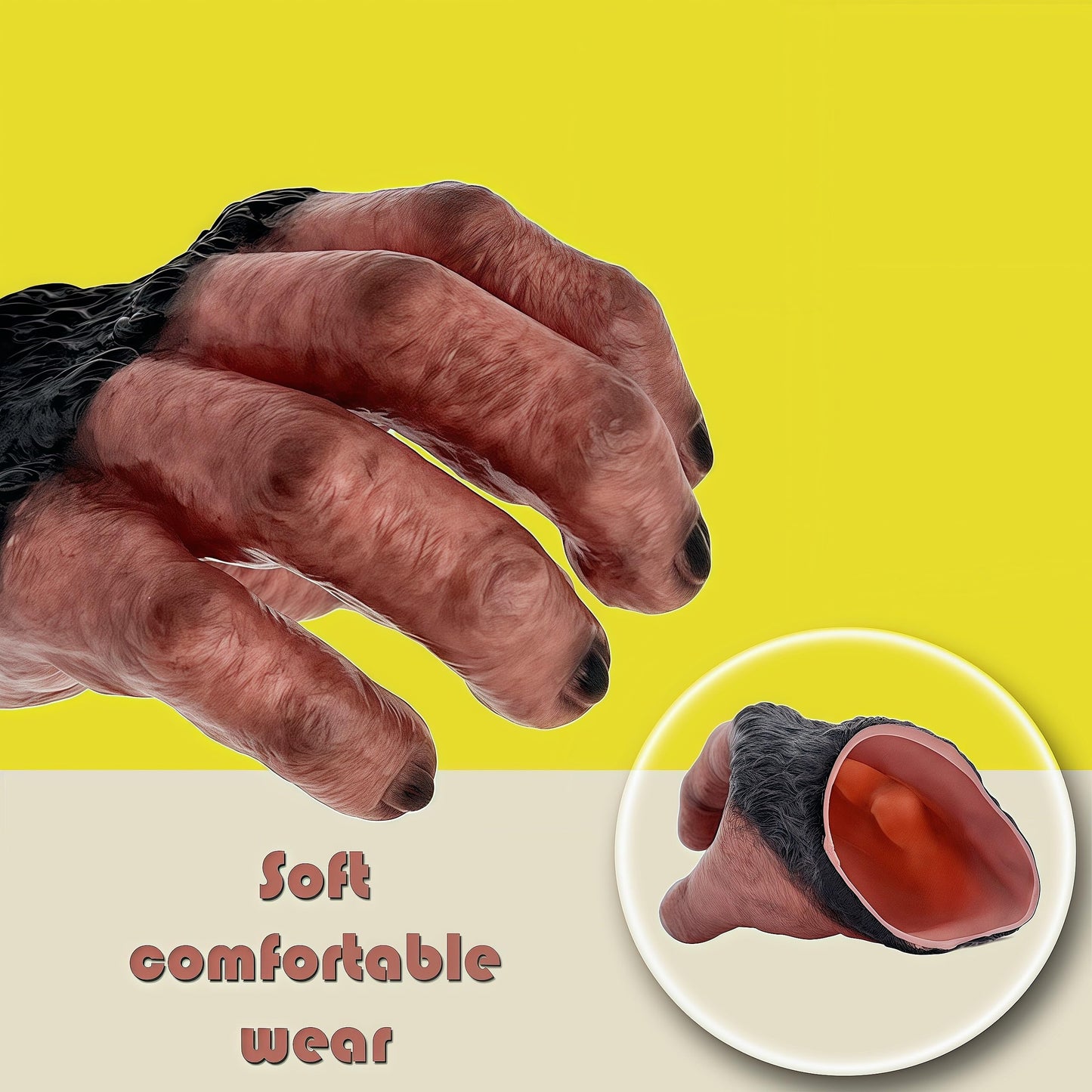 Gemini&Genius Gorilla Hand Puppet Toy For Kids, King Kong Toy, Scare Toy, Halloween Party Toy, Soft Rubber Gorilla Hand Puppet,