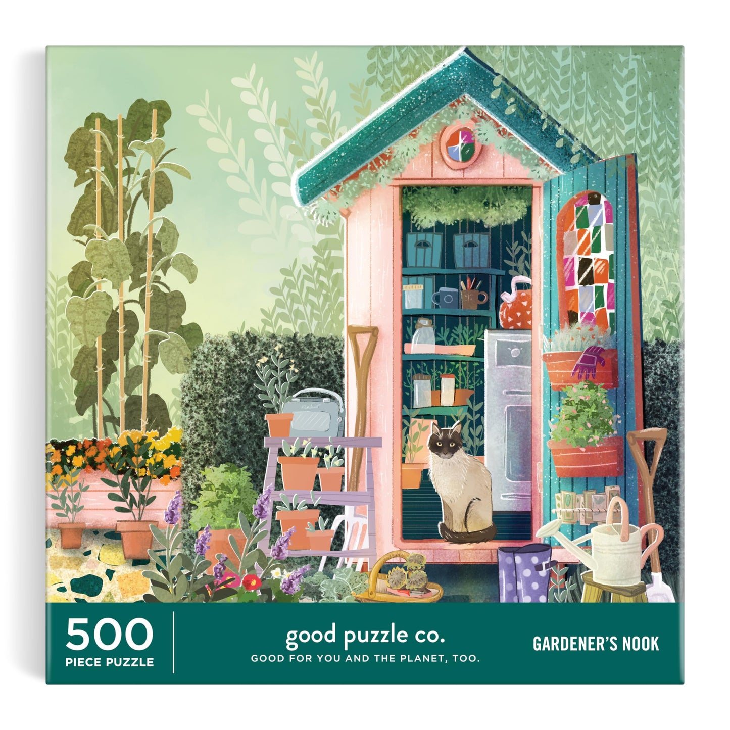 Good Puzzle Co Gardener'S Nook - 500 Piece Jigsaw Puzzle Featuring Beautiful Artwork Of Garden Shed During Spring