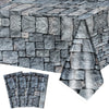 3 Packs Cobblestone Tablecloth Stone Printed Table Cover Medieval Table Decoration Plastic Tablecloth Stone Brick Tablecovers fo