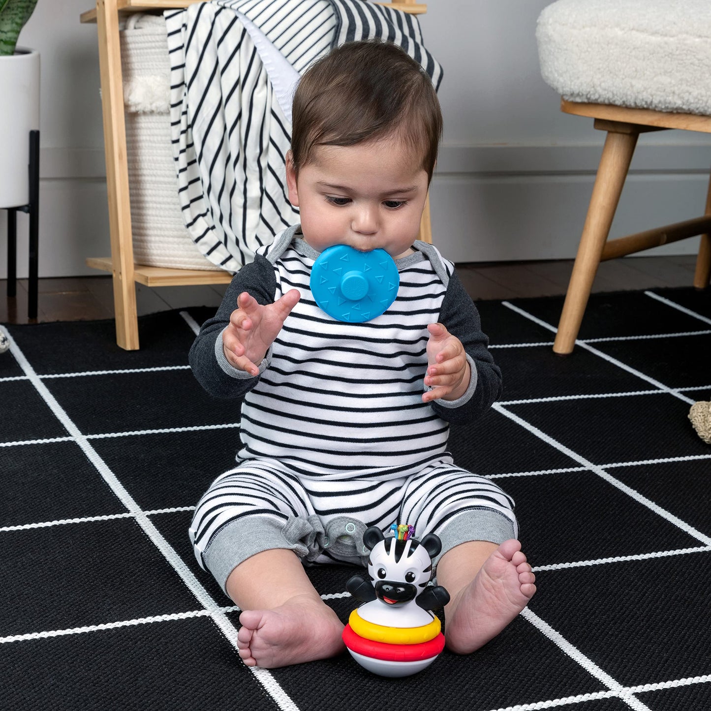 Baby Einstein Stack & Wobble Zen Bpa Free Teether Toy For Cause And Effect Learning, Infants Ages 3 Months And Up