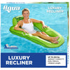 Aqua Leisure Luxury Water Lounge, X-Large, Inflatable Pool Float With Headrest, Backrest And Footrest, Lime Floral Trip Print, (L X W): 63 X 36