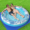 Inflatable Tanning Pool Lounger Float with Protection Tarp 75 x 75 Pool Floats mature-themed with Pillow 6 in 1 Suntan Tub Raft Floatie Sunbathing Water Lounge Blow Up Pool Kids Ball Pit Party Gifts-Blue