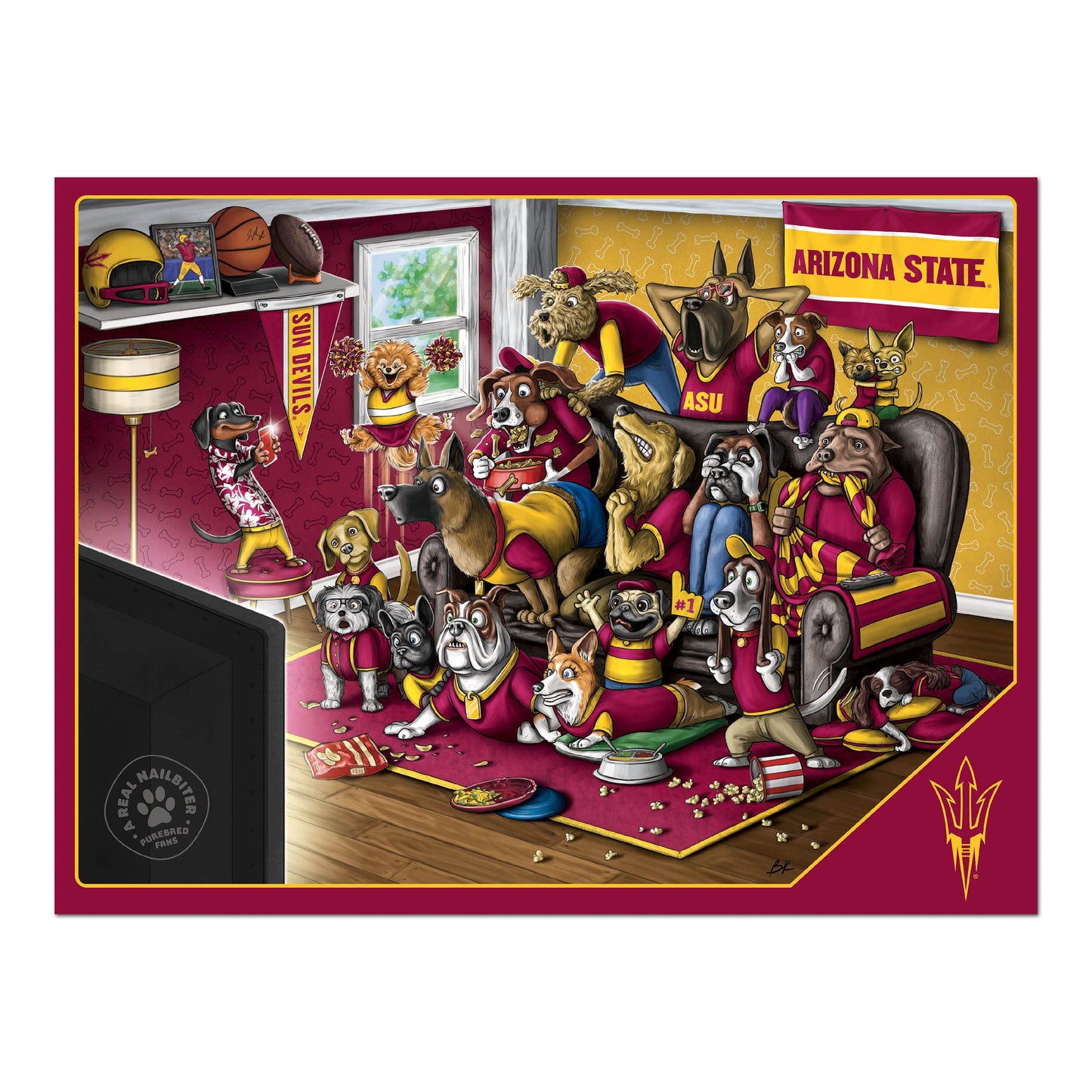 Youthefan Ncaa Arizona State Sun Devils Purebred Fans 500Pc Puzzle - A Real Nailbiter