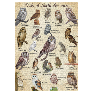 Owl Puzzles For Adults 1000 Pieces, Bird Animal Jigsaw Puzzle Features 21 Famous Owls Of North America, Nature Animal Puzzles As
