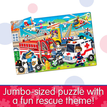 The Learning Journey: Jumbo Floor Puzzles - Emergency Rescue - Extra Large Puzzle Measures 3 Ft By 2 Ft - Preschool Toys & Gifts For Boys & Girls Ages 3 And Up