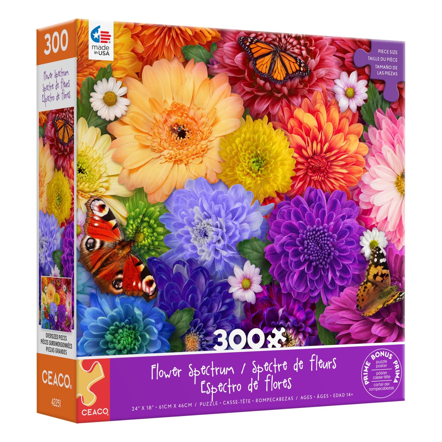 Ceaco - Flower Spectrum - 300 Oversized Piece Jigsaw Puzzle