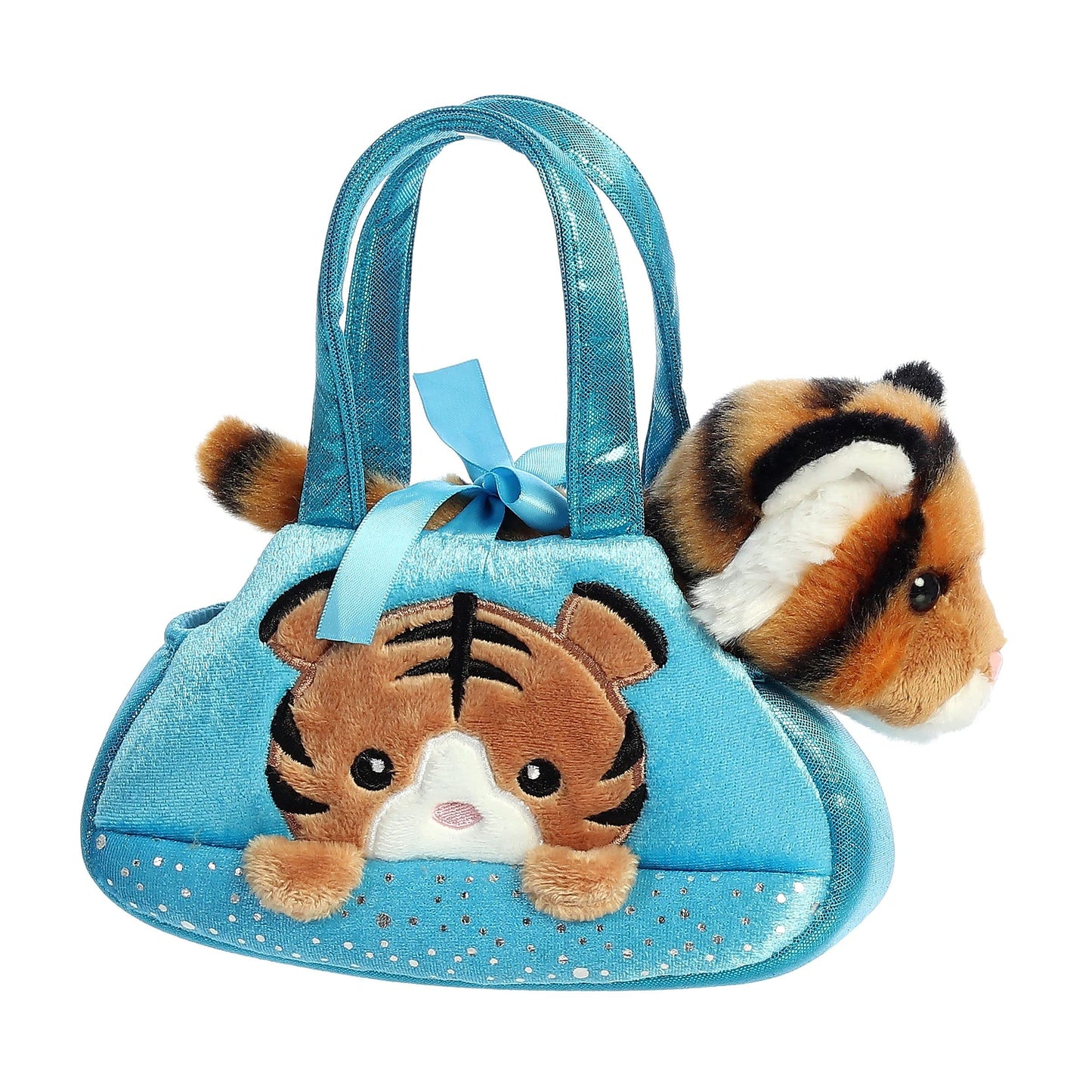 Aurora® Fashionable Fancy Pals™ Peek-A-Boo Tiger™ Stuffed Animal - On-The-Go Companions - Stylish Accessories - Orange 7 Inches
