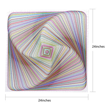 Bgraamiens Puzzle-Twisted 3D Colorful Squares-1000 Pieces Square Puzzle Color Challenge Jigsaw Puzzles For Adults And Kids