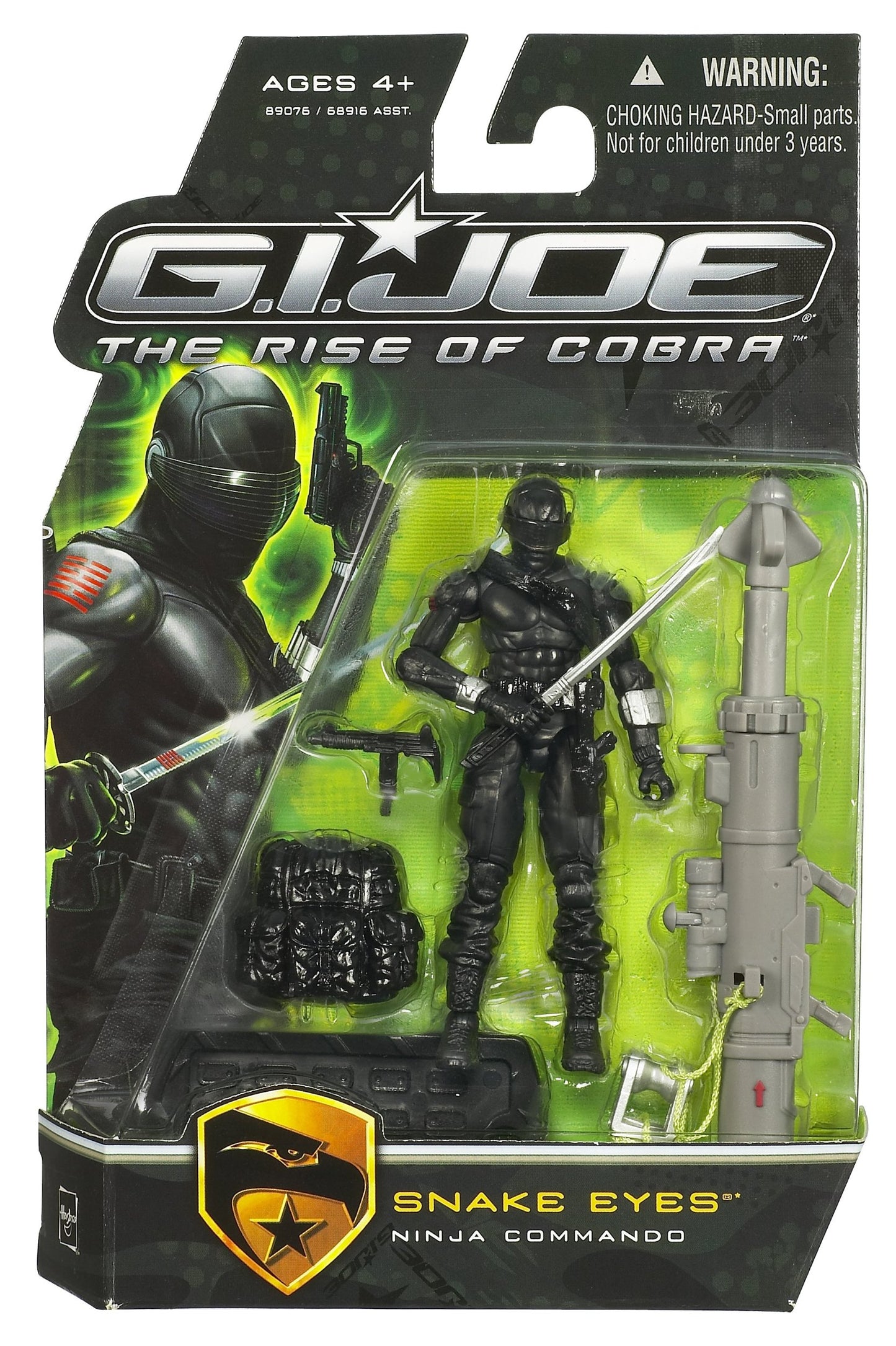 G.I. Joe The Rise Of Cobra 3 3/4 Action Figure Snake Eyes Ninja Commando