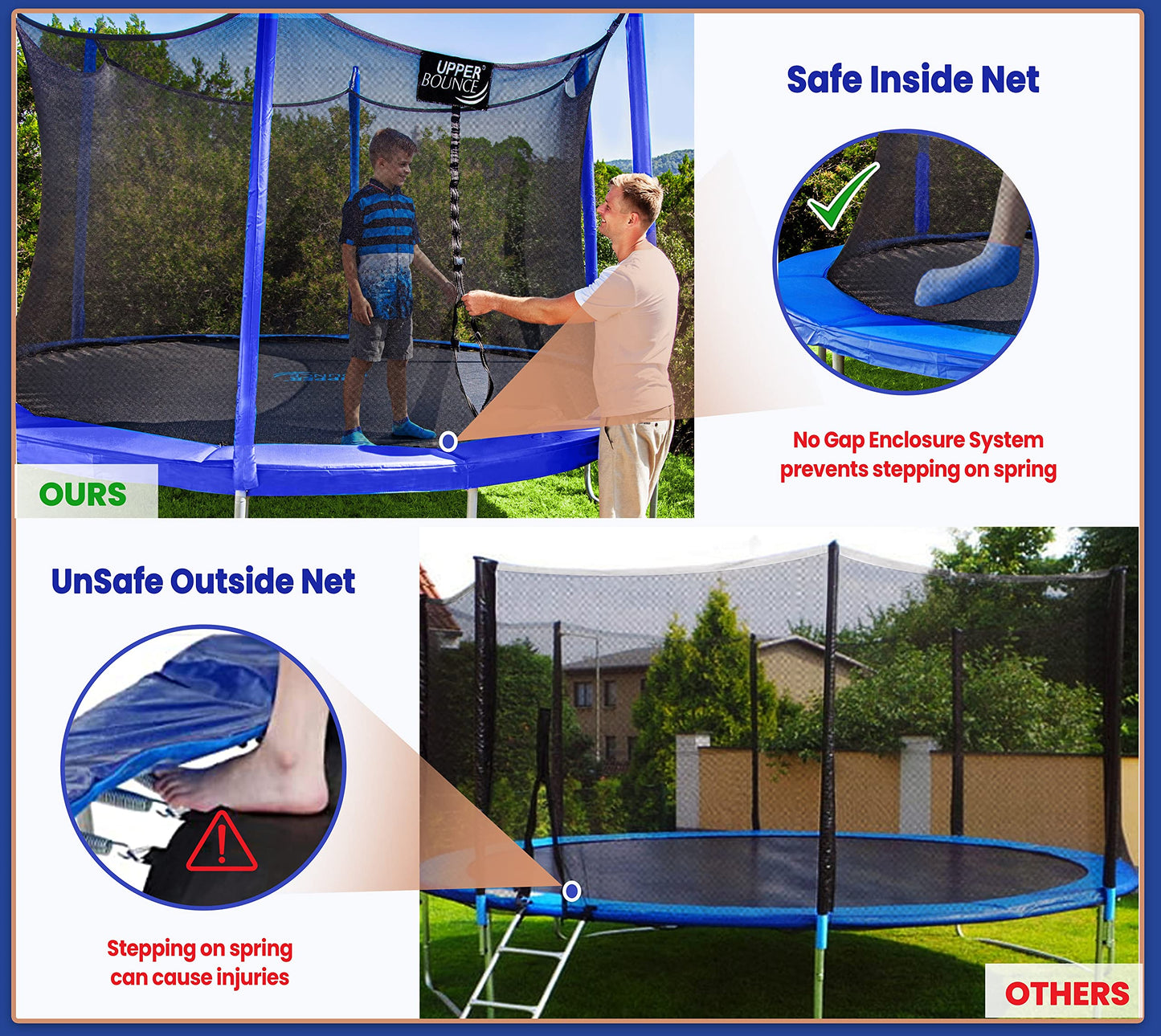 Machrus Upper Bounce Trampoline 7.5Ft 9Ft 10Ft 12Ft 14Ft 15Ft 16Ft, Enclosed Trampoline, Trampoline Kids, Trampoline Adults, Trampoline Kids And Adults, Kids Trampoline, Recreational Trampolines