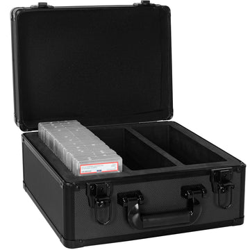 Ouutmee Graded Card Case - Aluminum Alloy Graded Card Storage Box Compatible With 100 Card Slabs - The Sports Trading Card Case