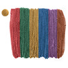 Mardi Gras Beads 33 inch 7mm, 12 Dozen, 144 Pieces, Rainbow Assorted Color Necklaces with Doubloon