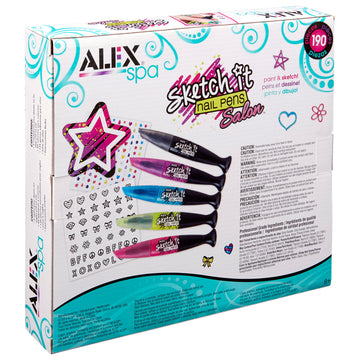 ALEX Toys Sketch It Nail Pens Salon Girls Fashion Activity, Sketch and Paint, Create Long Lasting Looks with Beautiful Nail Poli